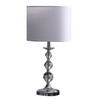 20" Silver Bedside Table Lamp with White Drum Lamp Shade