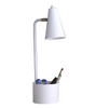 20" Compact White Student Metal Desk Lamp