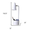 20" Compact White Student Metal Desk Lamp