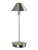 18" Silver Metal Bedside Table Lamp with Silver Cone Shade