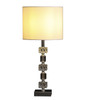 20" Silver Bedside Table Lamp with White Drum Shade