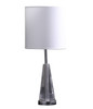 22" Silver Bedside Table Lamp with White Drum Shade