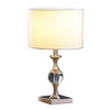 20in Silver Bedside Table Lamp with White Drum Lamp Shade