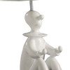 21" White Bedside Table Lamp with Silver Empire Shade
