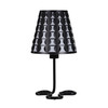 16" Black Bedside Table Lamp with Black Polka Dots Empire Shade