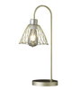 21" Gold Bedside Table Lamp with Gold Cage Shade