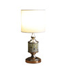 23" Gold Bedside Table Lamp with White Drum Shade