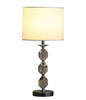 21" Silver Bedside Table Lamp with White Drum Shade