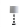 21" Silver Bedside Table Lamp with White Drum Shade