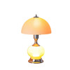 24" Silver Bedside Led Table Lamp with Pink Bowl Shade