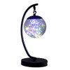 14" Matte Black Metal Arched Hanging Orb USB Table Lamp