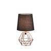 11" Copper Bedside Table Lamp with Black Empire Shade
