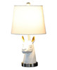 21" Silver Bedside Table Lamp with White Empire Shade