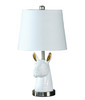 21" Silver Bedside Table Lamp with White Empire Shade