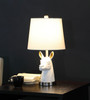 21" Silver Bedside Table Lamp with White Empire Shade