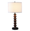 28" Dark Cherry Polyresin Indents Table Lamp with White Shade