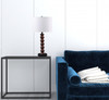 28" Dark Cherry Polyresin Indents Table Lamp with White Shade