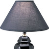 13" Black Ceramic Bedside Table Lamp with Black Lamp Shade