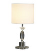 23" Silver Crystal Standard Table Lamp with White Classic Drum Shade Table Lamp