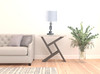 23" Silver Crystal Standard Table Lamp with White Classic Drum Shade Table Lamp