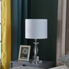 23" Silver Crystal Standard Table Lamp with White Classic Drum Shade Table Lamp