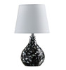 12" Black Table Lamp with White Globe Shade