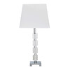 25" Crystal Geo Cubed Table Lamp with White Sharp Corner Square Tapered Shade