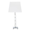 25" Crystal Geo Cubed Table Lamp with White Sharp Corner Square Tapered Shade
