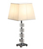 25" Crystal Geo Cubed Table Lamp with White Sharp Corner Square Tapered Shade