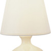 12" Beige Ceramic Bedside Table Lamp with White Shade
