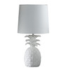 17" White Bedside Table Lamp with White Empire Shade