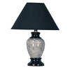 13" Black Ceramic Bedside Table Lamp with Black Shade