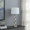 30" Brushed Gold Geo Glass Table Lamp with Shade