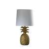 17" Gold Pineapple Table Lamp with White Empire Shade