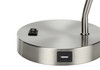 17" Nickel Metal Round USB Table Lamp with Nickel Dome Shade