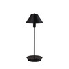 18" Black Metal Bedside Table Lamp with Black Cone Shade