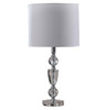 24" Clear Cut Faux Crystal Glam Table Lamp with White Classic Drum Shade