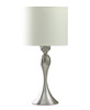 25" Silver Metal Table Lamp with Off White Drum Shade