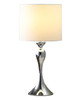 25" Silver Sleek Table Lamp with Off White Drum Shade