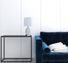 20" White Luster Mirrored Glass Table Lamp with Night Light