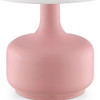 17" Pink Metal Bedside Table Lamp with White Shade