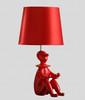 21" Red Bedside Table Lamp with Red Empire Shade