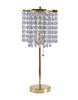 20" Gold Metal Bedside Table Lamp with Clear Drum Shade