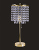 20" Gold Metal Bedside Table Lamp with Clear Drum Shade