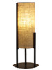 22" Black Metal Bedside Lamp with Beige Cylinder Shade
