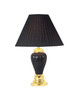 27" Black and Gold Ceramic Urn Table Lamp with Black Empire Shade