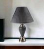 27" Gray and Silver Metal Urn Table Lamp with Gray Empire Shade