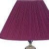 27" Silver Ceramic Bedside Table Lamp with Magenta Empire Shade