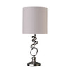22" Nickel Bedside Table Lamp with Off White Drum Shade
