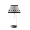 20" Silver Bedside Table Lamp with Off White Empire Shade